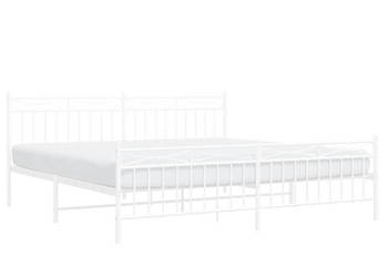 Łóżko Metalowe Białe Rama Łóżka Ze Stelażem Biała 200x200 cm WM-373765