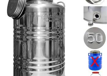 Bańka beczka stal nierdzewna zbiornik pojemnik kanister inox 50L bimber sok