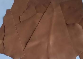 Skóra (400) Licowa Włoska duże, średnie i małe kawałki Cognac Koniakowa Brą