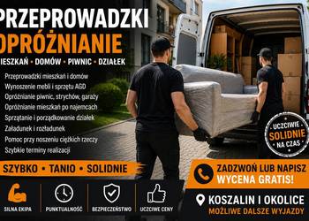 Przeprowadzki i opróżnianie mieszkań | Koszalin + do 150 km | Szybko •