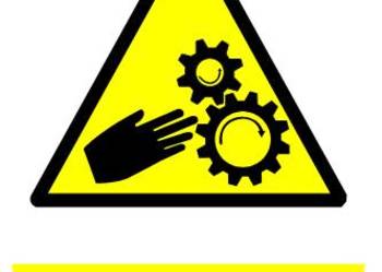 Naklejka Nie dotykać! Ruchome części maszyny GF044