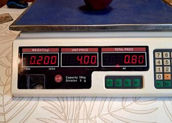 Waga elektroniczna do 20kg obliczanie ceny dwa wyświetlacze led