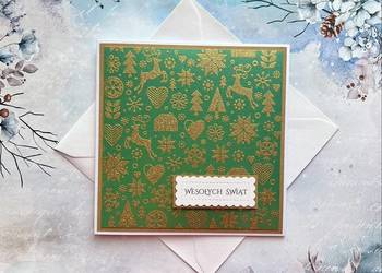 Kartka świąteczna ręcznie robiona z kopertą