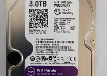 Dysk 3TB WD30PURX SATA III 3,5" 5400 RPM do monitoringu
