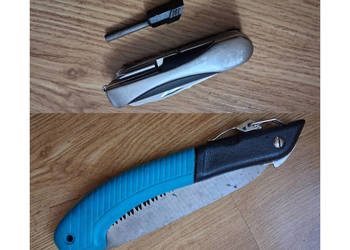 Zestaw scyzoryk + piła składana 18 cm + krzesiwo do multitoola