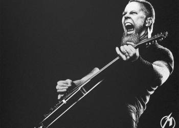 Ręcznie rzeźbiony w blasze James Hetfield METALLICA Oryginał