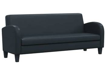 vidaXL Sofa 3-osobowa, sztuczna skóra, czarna(SKU:245588)