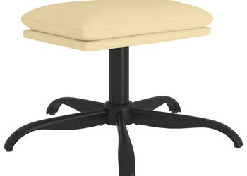 Podnóżek kremowy 60x60x36 cm obity aksamitem WM-341587