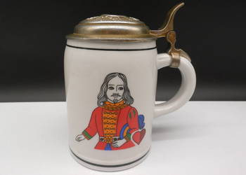 Kolekcjonerski Porcelanowy Kufel z Pokrywką – Walet Kier – GDR / NRD