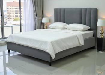 Łóżko sypialniane tapicerowane podwójne z pojemnikiem MONO 140x200