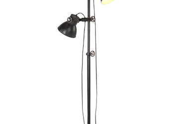 Lampa podłogowa z 2 kloszami czarna E27 żeliwo WM-320585