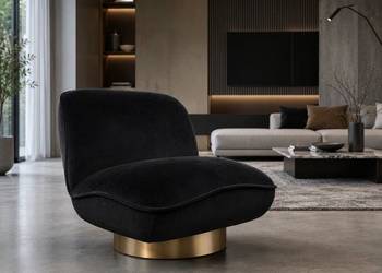 Fotel glamour czarny welurowy Monte Black Velvet