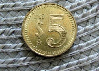 Meksyk 5 Peso 1985r - Średnica 17 mm