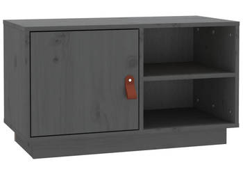 Szafka pod TV szara 70x34x40 cm lite drewno sosnowe WM-818237