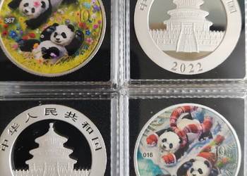 Cztery Pory Roku Panda 2022 Chiny srebro 4 x 1oz
