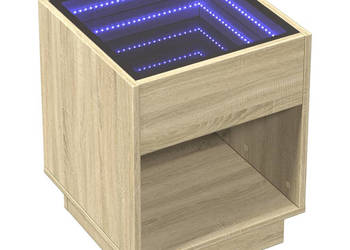 Stolik nocny z LED Infinity dąb sonoma 40x40x50 cm WM-3284079