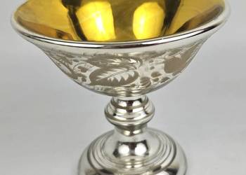 Puchar, czarka szkło rtęciowe bauren silber Śląsk/ Niemcy koniec XIXw