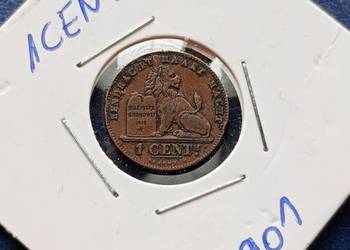 Stare monety 1 centym 1901 Belgia
