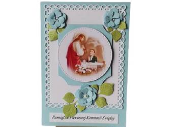 Kartki Pamiątka Komunii Świętej B6 Chłopiec Wzór 3