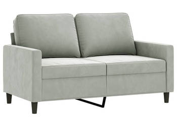 Sofa 2-osobowa jasnoszara 120 cm tapicerowana aksamitem WM-359189