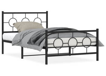 Łóżko Metalowe Czarne Rama Łóżka Ze Stelażem 107x203cm WM-376240