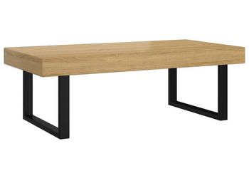 Stolik kawowy jasnobrązowo-czarny 120x60x40 cm MDF i żelazo WM-286102