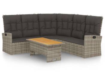 vidaXL 2-cz. zestaw wypoczynkowy do ogrodu, poduszki, szary(SKU:362176)