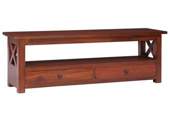 Szafka pod TV brązowa 115x30x40 cm lite drewno mahoniowe WM-337080