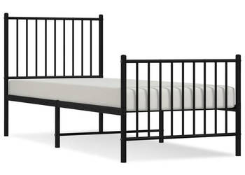 Łóżko Metalowe Czarne Rama Łóżka Ze Stelażem 80x200 cm WM-350873