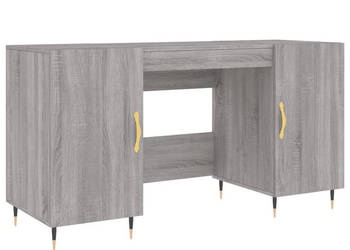 Biurko szary dąb sonoma 140x50x75 cm materiał drewnopochodny WM-829530