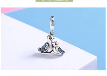 Pandora Charms Moments koralik zawieszka ptaszki ptaki para cyrkonie blue