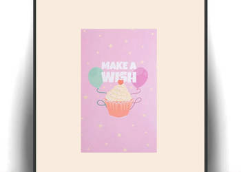 pastelowy plakat A4, ciasteczko obrazek do domu, boho plakat