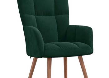 vidaXL Fotel, ciemnozielony, obity aksamitem(SKU:328053)