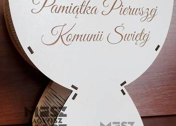 Drewniana Pamiątka Pierwszej Komunii Świętej 21x23 Kielich #MiszMówiszMasz