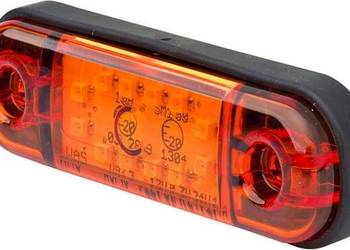 Lampa obrysowa LED, prostokątna, 12/24V pomarańczowa, przykręcana 12 LED W…