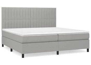 Łóżko kontynentalne z materacem jasnoszare tkanina 200x200 cm WM-3141961