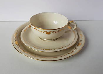 Trio: filiżanka, spodeczek, talerzyk, Waldershof Bavaria, porcelana