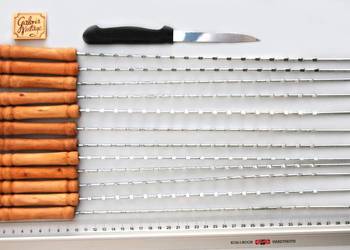Bergner szpikulce do szaszłyków grilla barbecue nóż stal 12 szt.