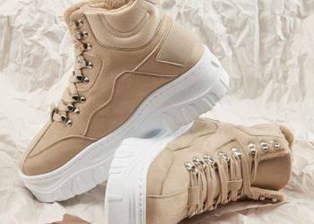 Nowe śliczne buty damskie na zime typu sneakersy / traperki