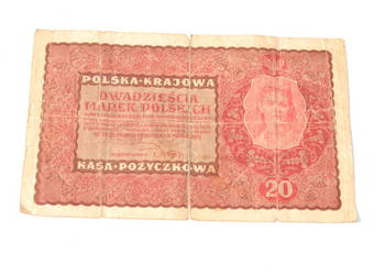 Stary banknot 20 marek Polskich 1919 antyk