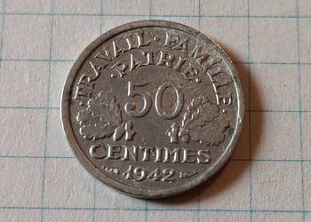 50 CENTIMES 1942 ROK - FRANCJA ( RZĄD VICHY )