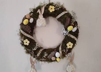 Wianek wielkanocny naturalny z mchu