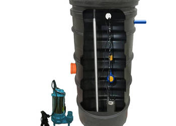 PRZEPOMPOWNIA DN 600 H1,5m POMPA WQ1,1kW z ROZDRABNIACZEM