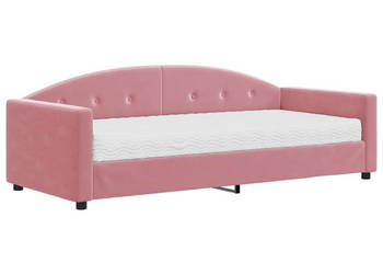 Sofa z materacem do spania różowa aksamit 90x200 cm WM-3197280