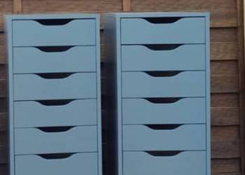 Komoda IKEA Alex wysoka szaroniebieska Dostępne 2 sztuki Komoda IKEA Alex wysoka szaroniebieska Dostępne 2 sztuki
