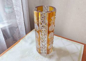 Kryształowy wazon art-deco Huta Julia 1962 rok - masywny piękny