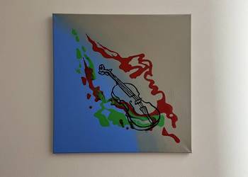 Obraz na płótnie autorski akryl skrzypce