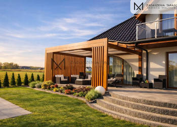 Nowoczesne zadaszenie na taras | Lamele i szkło | Producent