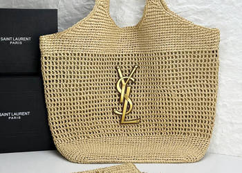 Torebka plażowa siatka koszyk icare Raffia ysl