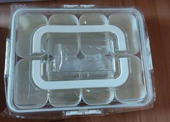 Pojemnik BOX Pudełko z Przegródkami na Przekąski z Pokrywką